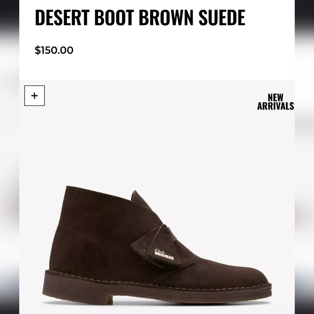Men's Clarks Desert Boots Brown Suede